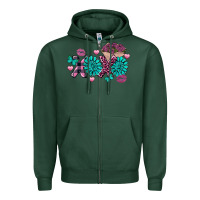 Sports Green Xoxo Valentine's Day Turquoise Gem Zipper Hoodie - FaDigitalArtStudio