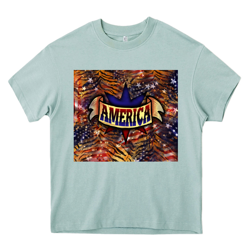Tiger America Heavy Core Tee by NancyCooperArtShop | Teevron