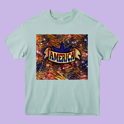 Tiger America Heavy Core Tee Designed By Nancycooperartshop