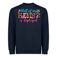 Navy half of my haert is deployed olivia Heavyweight Sweatshirt - OliviaCreatesArt