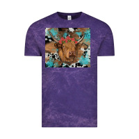 Cloud Purple western roses cow Vintage Tee - RanaPortraitStore