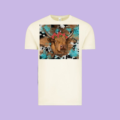 Western Roses Cow Vintage Tee Designed By Ranaportraitstore
