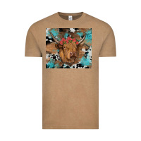 Vintage Coffee western roses cow Vintage Tee - RanaPortraitStore