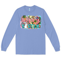 Colony Blue Happy Easter Day Long Sleeve Tee - HowdyJamesFarm