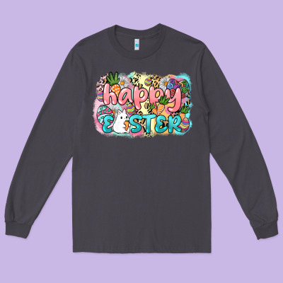 Happy Easter Day Long Sleeve Tee Designed By Howdyjamesfarm