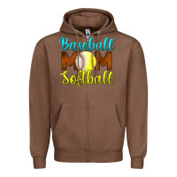 Chestnut baseball mom softball Zipper Hoodie - BundleAndBundleShop
