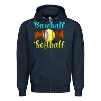 Navy baseball mom softball Zipper Hoodie - BundleAndBundleShop