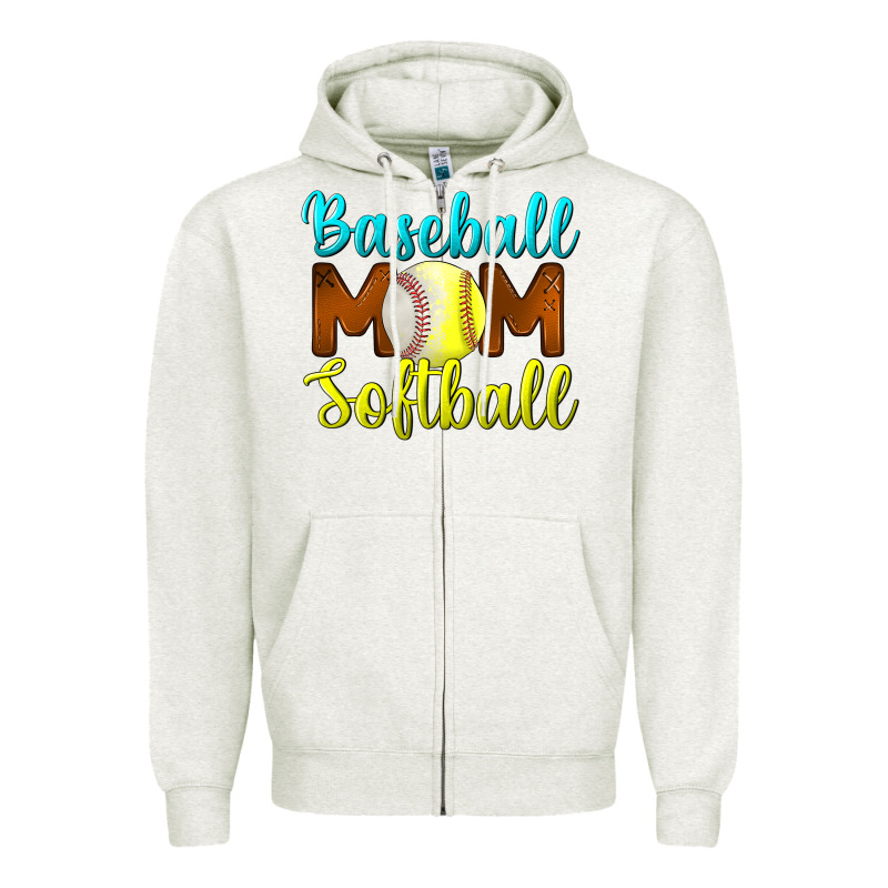 Baseball Mom Softball Zipper Hoodie by BundleAndBundleShop | Teevron