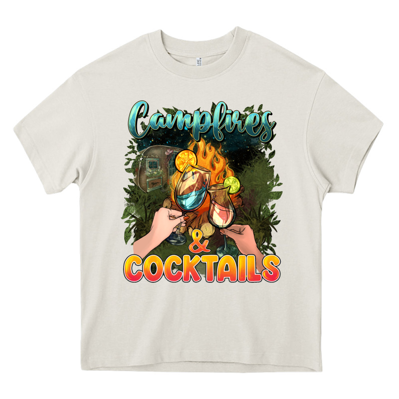 Campfirescocktails Heavy Core Tee by NancyCooperArtShop | Teevron