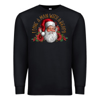 Black i love a man with beard Premium Sweatshirt - CowhideDigitalArt