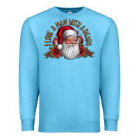 Ocean Blue i love a man with beard Premium Sweatshirt - CowhideDigitalArt