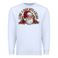 White i love a man with beard Premium Sweatshirt - CowhideDigitalArt