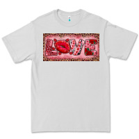 Dove Grey Pink Love Kiss Valentine's Day Premium Tee - RanaPortraitStore