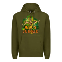 Army Green Jesus junkie St. Patricks Day Premium Hoodie - FaDigitalArtStudio