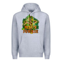 Heather Grey Jesus junkie St. Patricks Day Premium Hoodie - FaDigitalArtStudio