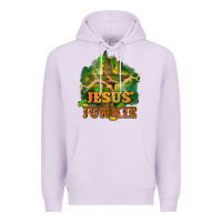 Lilac Jesus junkie St. Patricks Day Premium Hoodie - FaDigitalArtStudio