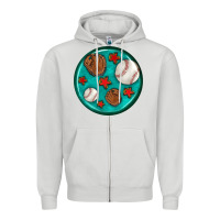 Dove Grey baseball with sunflower round earrings Zipper Hoodie - BundleAndBundleShop