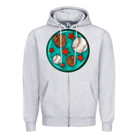 Heather Grey baseball with sunflower round earrings Zipper Hoodie - BundleAndBundleShop