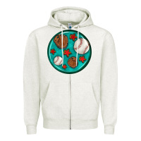 Oatmeal Heather baseball with sunflower round earrings Zipper Hoodie - BundleAndBundleShop