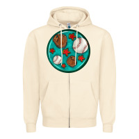 Sandshell baseball with sunflower round earrings Zipper Hoodie - BundleAndBundleShop