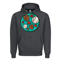 Smoke baseball with sunflower round earrings Zipper Hoodie - BundleAndBundleShop