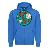 True Royal baseball with sunflower round earrings Zipper Hoodie - BundleAndBundleShop