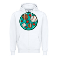 White baseball with sunflower round earrings Zipper Hoodie - BundleAndBundleShop