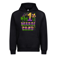 Black my first mardi gras glitter fleur de lis Urban Hoodie - Artiststas