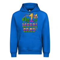 Cobalt my first mardi gras glitter fleur de lis Urban Hoodie - Artiststas