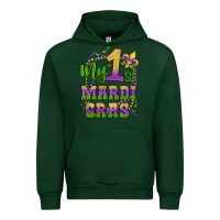 Forest Green my first mardi gras glitter fleur de lis Urban Hoodie - Artiststas