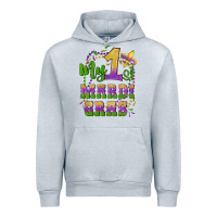 Heather Grey my first mardi gras glitter fleur de lis Urban Hoodie - Artiststas