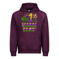 Mauve Wine my first mardi gras glitter fleur de lis Urban Hoodie - Artiststas