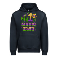 Navy my first mardi gras glitter fleur de lis Urban Hoodie - Artiststas