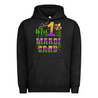 Pigment Black my first mardi gras glitter fleur de lis Urban Hoodie - Artiststas
