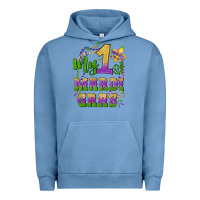 Pigment Pebble Blue my first mardi gras glitter fleur de lis Urban Hoodie - Artiststas
