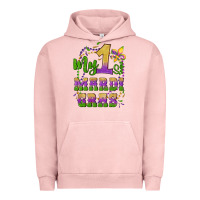 Pigment Salmon my first mardi gras glitter fleur de lis Urban Hoodie - Artiststas