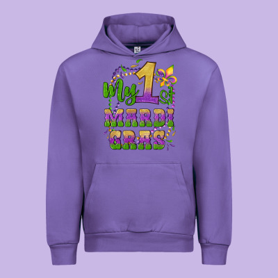 My First Mardi Gras Glitter Fleur De Lis Urban Hoodie Designed By Artiststas