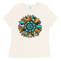 Bone gemstone sunflower Ladies Tee - RanaPortraitStore