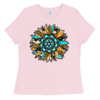 Bubblegum Pink gemstone sunflower Ladies Tee - RanaPortraitStore