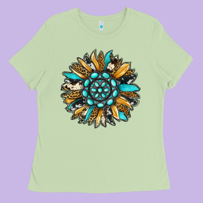 Gemstone Sunflower Ladies Tee Designed By Ranaportraitstore