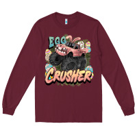 Burgundy Egg crusher Easter truck Easter Day Long Sleeve Tee - HowdyJamesFarm