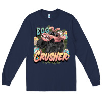 Navy Egg crusher Easter truck Easter Day Long Sleeve Tee - HowdyJamesFarm