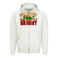 Oatmeal Heather baking spirits bright Zipper Hoodie - FaDigitalArtStudio
