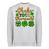 Heather Grey St. Patrick's Shake your shamrocks Heavyweight Sweatshirt - OliviaCreatesArt