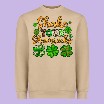 St. Patrick's Shake Your Shamrocks Heavyweight Sweatshirt Designed By Oliviacreatesart