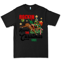 Black rockin around the christmas tree Premium Tee - MaliasSmallBusiness
