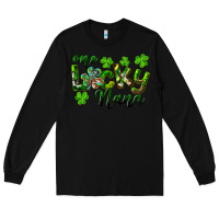 Black St. Patrick's Day One Lucky Nana Long Sleeve Tee - RanaPortraitStore