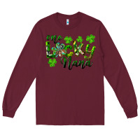 Burgundy St. Patrick's Day One Lucky Nana Long Sleeve Tee - RanaPortraitStore