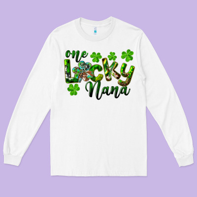 St. Patrick's Day One Lucky Nana Long Sleeve Tee Designed By Ranaportraitstore