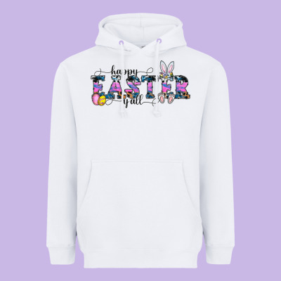 Happy Easter Y'all Heavyweight Hoodie Designed By Cowhidedigitalart